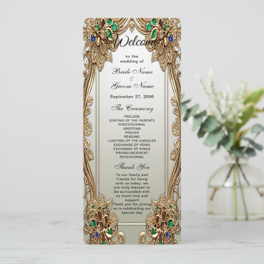 Elegant Gold Ornate Wedding Program プログラム (スタンド正面)