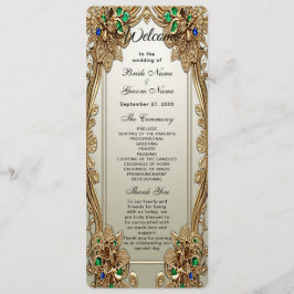Elegant Gold Ornate Wedding Program プログラム