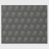 Elegant Gold Outline Poinsettia on Dark Background ラッピングペーパー (フラット)