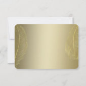 Elegant Gold Oval Feather RSVP Card (裏面)