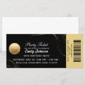 Elegant Gold Party Ticket Invitation (正面/裏面)