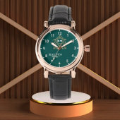 Elegant Gold Personalized Emerald Green Dial – Cus 腕時計