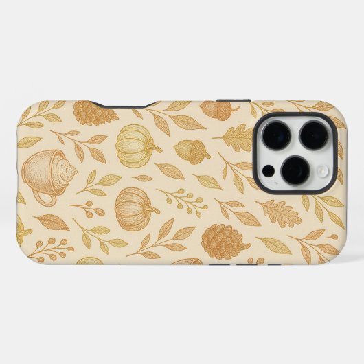 Elegant Gold Phone Cover For Fall iPhoneケース (裏面横)