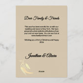 Elegant Gold Photo Botanical Watercolor Christmas 箔シーズンカード (裏面)