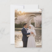 Elegant Gold Photo Save the Date Islamic Wedding  セーブザデート (裏面)