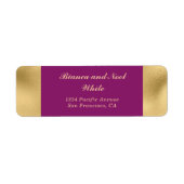 Elegant Gold Plum Return Address Labels ラベル (正面)
