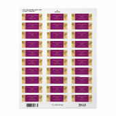 Elegant Gold Plum Return Address Labels ラベル (フルシート)