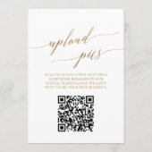 Elegant Gold Printable Table Number Photo QR Code 招待状 (裏面)