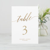 Elegant Gold Printable Table Number Photo QR Code 招待状 (スタンド正面)