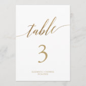 Elegant Gold Printable Table Number Photo QR Code 招待状 (正面)