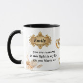 Elegant Gold Proposal Mug - "Will You Marry Me" Cu マグカップ (左)