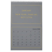 Elegant Gold Quote Calendar 2026 カレンダー (1月 2026)