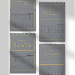 Elegant Gold Quote Calendar 2026 カレンダー