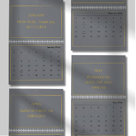 Elegant Gold Quote Calendar 2026 カレンダー