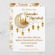Elegant Gold Ramadan Mubarak Mosque Lanterns