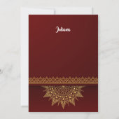 Elegant Gold Red Royal Minimal Birthday Invitation 招待状 (裏面)