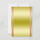 Elegant Gold & Red, Wedding Rings Wedding 出欠カード (裏面)