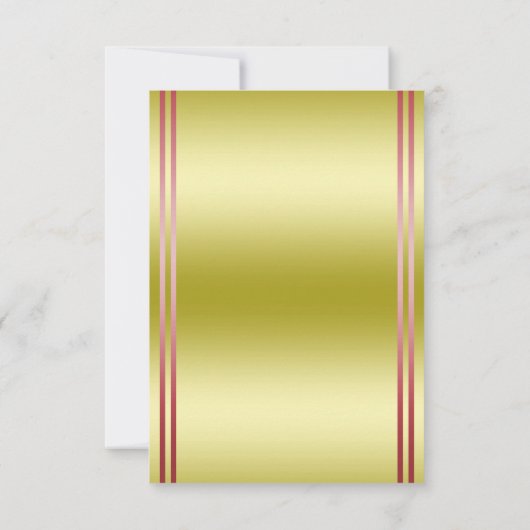 Elegant Gold & Red, Wedding Rings Wedding 出欠カード (裏面)