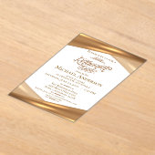 Elegant Gold Retirement Party アクリル招待状 (レイダウン)