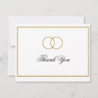 Elegant Gold Rings Classic Thank You Cards サンキューカード