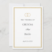 Elegant Gold Rings Classic Wedding Invitation 招待状 (正面)