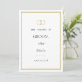 Elegant Gold Rings Classic Wedding Invitation 招待状 (スタンド正面)
