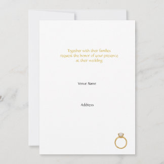 Elegant Gold Rings Classic Wedding Invitation 招待状