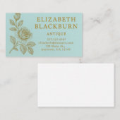 Elegant Gold Rose Vintage Business Card 名刺 (正面/裏面)