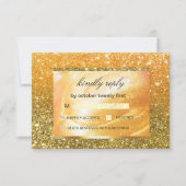 Elegant Gold RSVP | Glitter and Pearl サンキューカード (正面)
