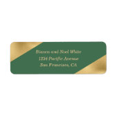 Elegant Gold Sage Green Return Address Labels ラベル (正面)
