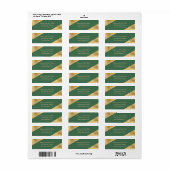 Elegant Gold Sage Green Return Address Labels ラベル (フルシート)