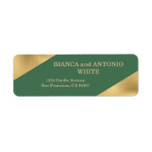 Elegant Gold Sage Green Return Address Labels ラベル (正面)