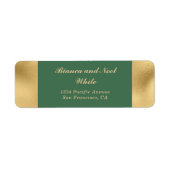 Elegant Gold Sage Green Return Address Labels ラベル (正面)