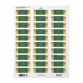 Elegant Gold Sage Green Return Address Labels ラベル (フルシート)
