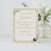 Elegant Gold Sage Holiday Thank You card サンキューカード (スタンド正面)