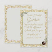 Elegant Gold Sage Holiday Thank You card サンキューカード (正面/裏面)