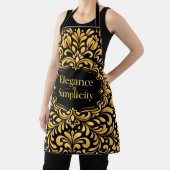 Elegant Gold Scandinavian Floral Pattern エプロン (インサイチュ)