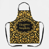 Elegant Gold Scandinavian Floral Pattern エプロン (正面)