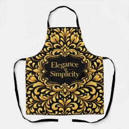 Elegant Gold Scandinavian Floral Pattern エプロン
