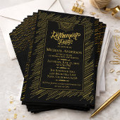Elegant Gold Scribble Retirement Party Invitation 招待状