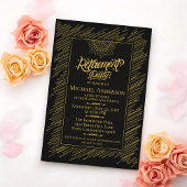 Elegant Gold Scribble Retirement Party Invitation 招待状
