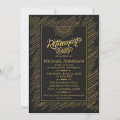 Elegant Gold Scribble Retirement Party Invitation 招待状 (正面)