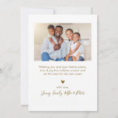 Elegant Gold Script 5 Photo Collage Christmas シーズンカード (裏面)