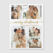 Elegant Gold Script 5 Photo Merry Christmas  (正面)
