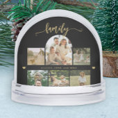 Elegant gold script custom family photo collage
