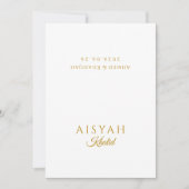 Elegant Gold Script Islamic Wedding Place Card (正面)