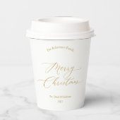 Elegant Gold Script “Merry Christmas” 紙コップ (裏面)