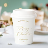 Elegant Gold Script “Merry Christmas” 紙コップ