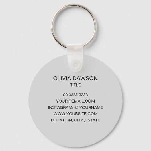 Elegant Gold Script Minimalist キーホルダー (裏面)