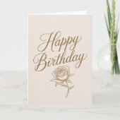 Elegant Gold Script Minimalist Birthday Card カード (正面)